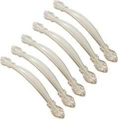 Ivory White Cupboard Bow Handle Pull for Drawer Door Dresser Cabinet – 10 Pack