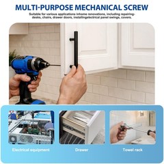 120PCS Cabinet Pulls Knobs Screws,Machine Screws Assortment, ×25/30/35/40/45/…