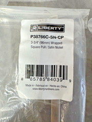 10 Liberty Wrapped Square 3-3/4 in. (96 Mm) Satin Nickel Cabinet Drawer Bar Pull