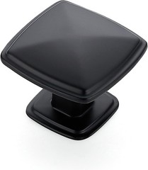 25 Pack Matte Black Square Cabinet Knobs, Single-Hole Kitchen Drawer Pulls