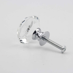 5 Pack Crystal Glass Cabinet Knobs-30mm Diamond Shape Pulls Handles for Drawer D