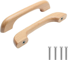 Uenhoy 10 Pcs Natural Wood Cabinet Pulls Handles Solid Wood Handles for Kitchen