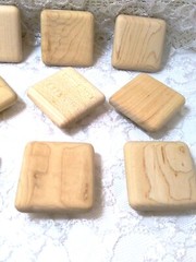 Wood Cabinet Knob Lot ~ 12 NEW UNFINISHED ~ Oak ~ Square 2W”x 2W” x 0.75″H