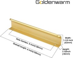 50 Pack 5″ Matte Gold Cabinet Pulls for Kitchen Cupboards & Drawers