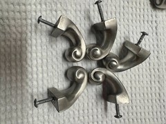 Cabinet Knobs Lot 26 Brushed Silver Kitchen Drawer Pulls Used