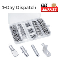 120Pcs Nickel Plated Shelf Pins Kit 4 Styles Cabinet Shelf Support Pegs 5mm