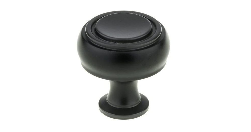Richelieu Matte Black Finish Mushroom Drawer Cabinet Knob 92680 BP872233-900