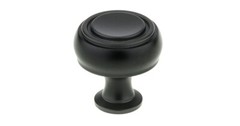 Richelieu Matte Black Finish Mushroom Drawer Cabinet Knob 92680 BP872233-900