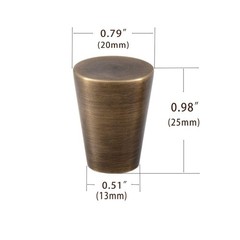4Pcs 0.79″x0.98″ Antique Bronze Mid Century Drawer Knobs Solid Brass Vintage …