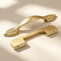 4 pcs golden cabinet handles aluminum alloy knobs – for kitchen cabinet doors