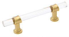 Goldenwarm 4 Inch Cabinet Pulls 10 pack Clear Acrylic & Matte Gold 4″