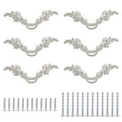 6 Pcs Ivory White Cabinet Pulls Handles, Vintage Decorative Kitchen Drawer Pu…