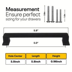 Black Cabinet Handles 5 Inch Hole to Hole – Bar Cabinet Pulls 5 Inch – 4 Pack…