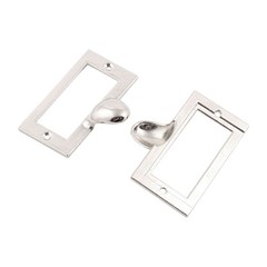 Home Metal Cabinet Drawer Cupboard Door Label Style Pull Handle Silver Tone 6pcs