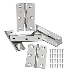 20Pcs 304 Stainless Steel Flat 2.6 In Box Gate Door Hinges 120 Screws Kit