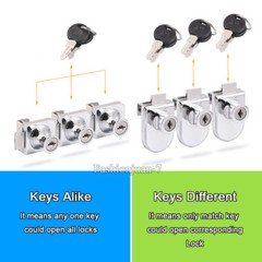 NEW 8PCS Zinc Alloy Glass Cabinet Lock Jewelry Display Counter Cabinet Door Lock