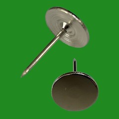1x 14mm Round Galvanised Steel Counter Piece Plate Pin for Magnetic Catches