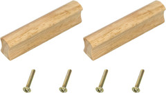 2Pcs Wood Drawer Pulls Handles with Screws Set 64Mm/2.52″ Hole Spacing Unfinishe