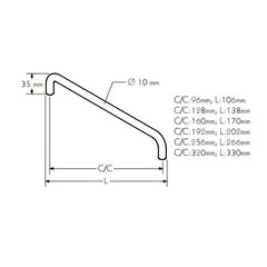 Large 10″ Commercial Grade Steel Cabinet Pull, Satin Nickel, Schwinn 3134/256 mm