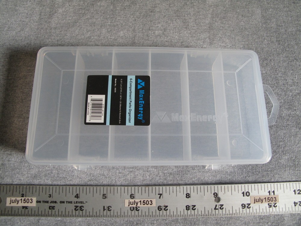(1) NEW Clear 6-compartment Parts Organizer – 8.25″L x 4.25″W x 1.38″H