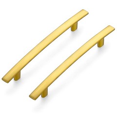 5 Pack 7-1/4 Inch Curved Cabinet Pulls Brushed Brass Arch Cupboard Handles