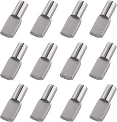 60 Nickel Plated 5mm Shelf Pegs – Spoon Shape Support Pins for Cabinets