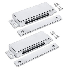 Heavy Duty Stainless Steel Magnetic Cabinet Catch Latch – 2 Pack, 114 lbs Capaci
