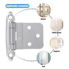 10Pcs 3/8″ Inset Semi Partial Wrap Around Kitchen Cabinet Hinges with Screws