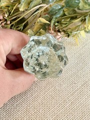 4 Vintage Glass Cabinet Knobs Depression Era Style Octagon Glass Pulls