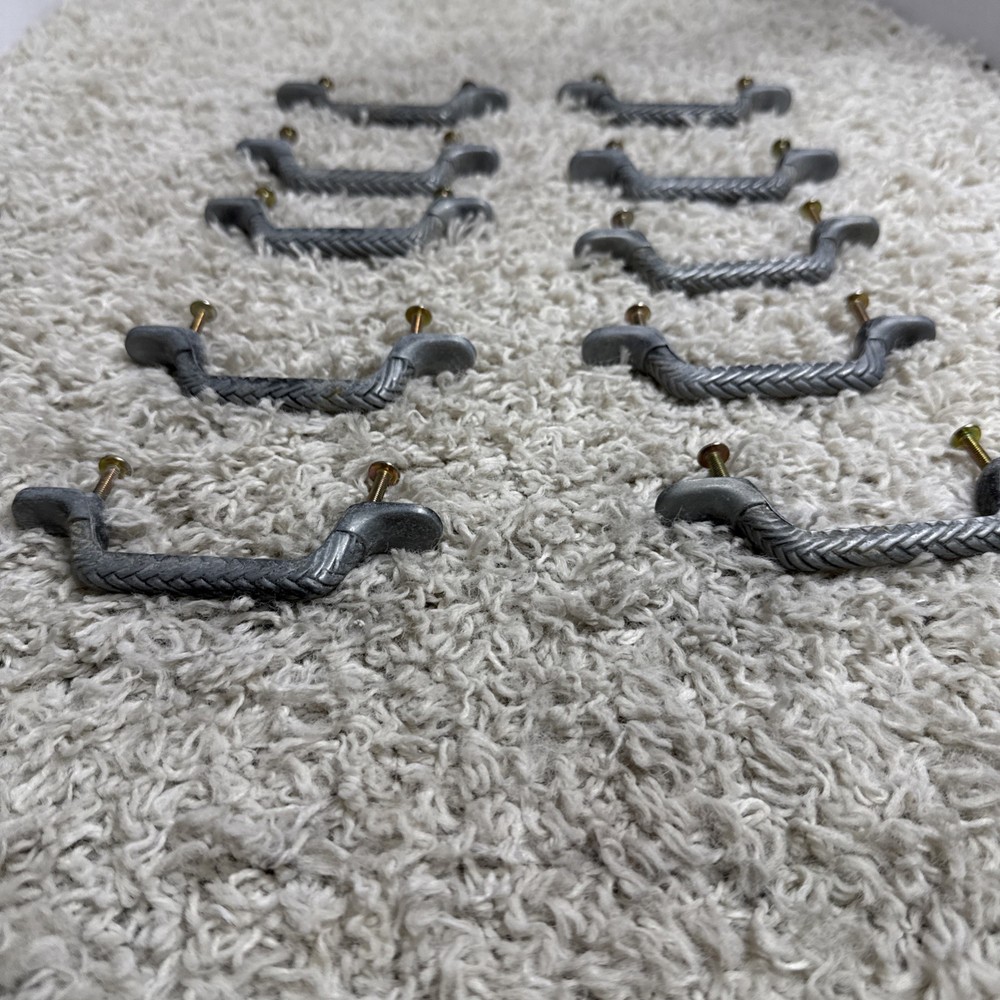 Set of 10 Braided pewter drawer Pulls KBC 48342 woven gray silver 3″ wide