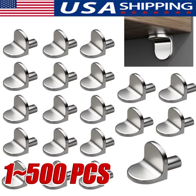 500X Shelf Support Pegs, 5mm L Shaped Metal Bracket Pegs Wardrobes Cabinets LOT