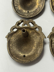 (4) Antique Cast Brass Drop Ring Cabinet Drawer Pull K2177 Ornate 2 1/4” K1622