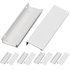 10 PCS Silver Edge Finger Pulls Concealed Drawer 120mm/4.72 Inch 96mm Hole