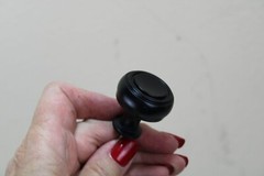 Richelieu Matte Black Finish Mushroom Drawer Cabinet Knob 92680 BP872233-900