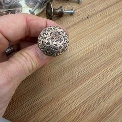 Aged Hammered Copper Cabinet Knob Round Drawer Antique Style Set Of 10 Knobs