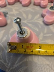 Ceramic Drawer/dresser Knobs Pink Heart Shape With Hardware Lot Of 15,pre-owned