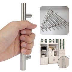1-50Pcs Brushed Nickel Kitchen Cabinet Drawer Handles T Bar Handles Pulls Steel