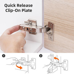 Full Overlay European Soft Close Cabinet Hinges for Kitchen Cabinets (20 Pcs) -1
