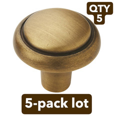 5-pack lot Amerock Gilded Bronze Sterling Traditional Round Cabinet Knob 1-1/8″