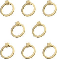 8Pcs 2.0″ X 1-7/8″ Solid Brasss Pulls for Dresser Drawer Ring Pulls Furniture Ha