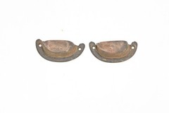 Antique Primitive Metal Finger Pull Drawer Pull Handle Cup Shape