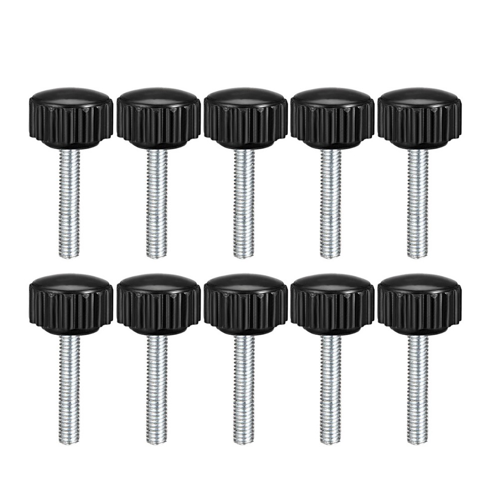 10 X M4 x 25mm Male Thread Knurled Clamping Knobs Grip Thumb Screw on Type