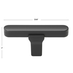 GlideRite 2-1/4 Inch Solid Flat Cabinet T Knob Matte Black, 4842-T-MB-1