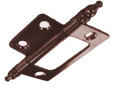 (12 Pack) Non-Mortise Hinge – Finial Tips – Antique Copper – 2″