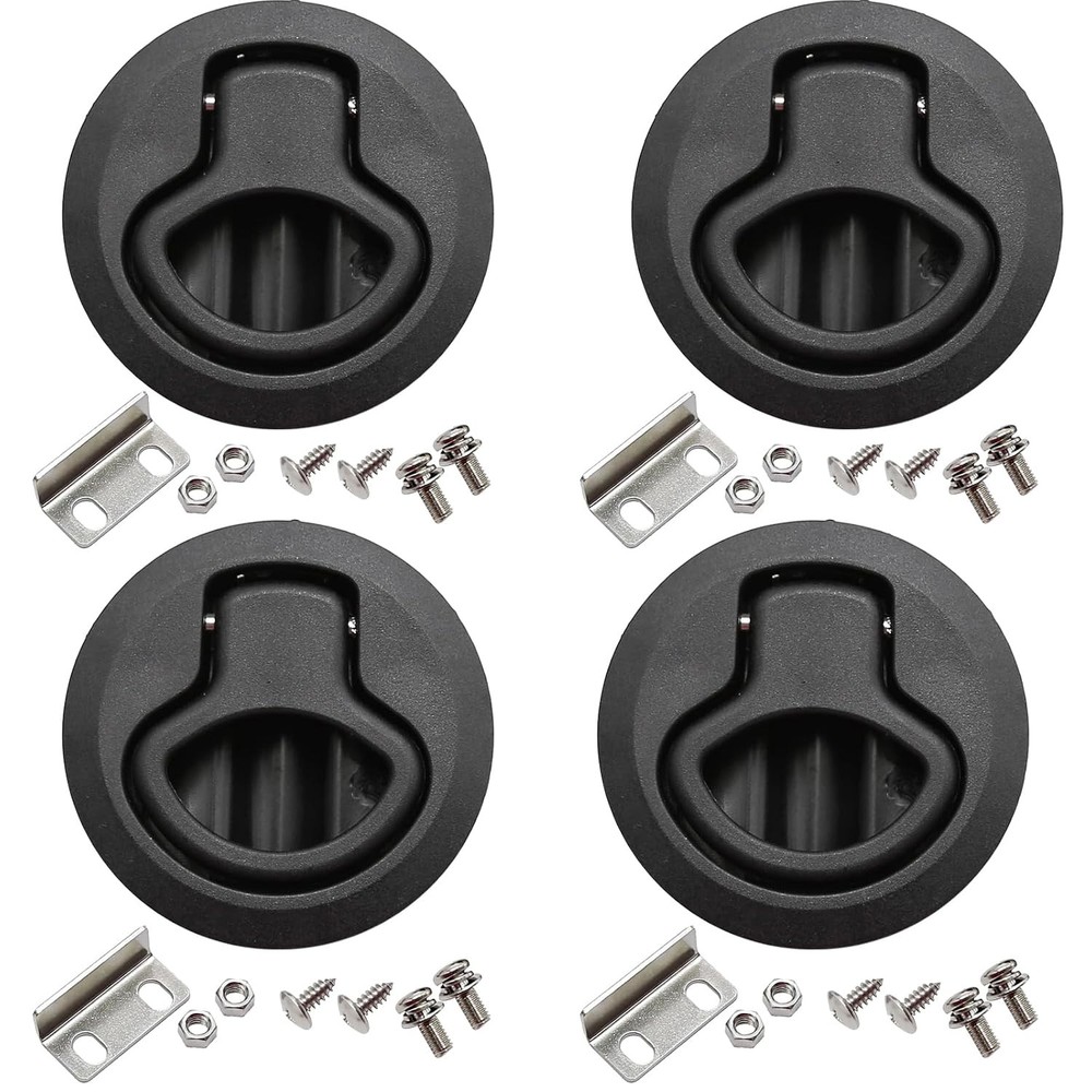 MDEOOSKY 4PCS Boat Latches, 2″ Slam Latch Hatch Round Pull Marine, Boat Flush Pu