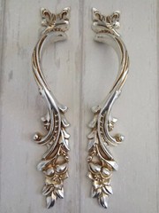 3.0″ 3.75″ Pair of Shabby Chic Dresser Pulls Drawer Pull Antique Silver Handles