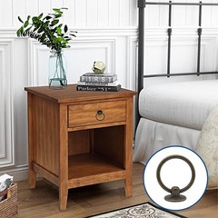 Luomorgo 6 Pcs Antique Bronze Ring Pull Handle Knobs, Vintage Bronze-6pcs