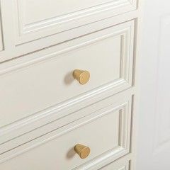 Brushed Brass Gold Cabinet Knobs Round Small Drawer Pulls Hardware 10 PCS