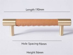 3.78” 5” 8.8″ Brass Leather Cabinet Door Handles Colorful Dresser Drawer Knobs