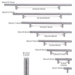 Brushed Kitchen Cabinet Pulls Stainless Steel Drawer T Bar Handles 2”-16” Lot